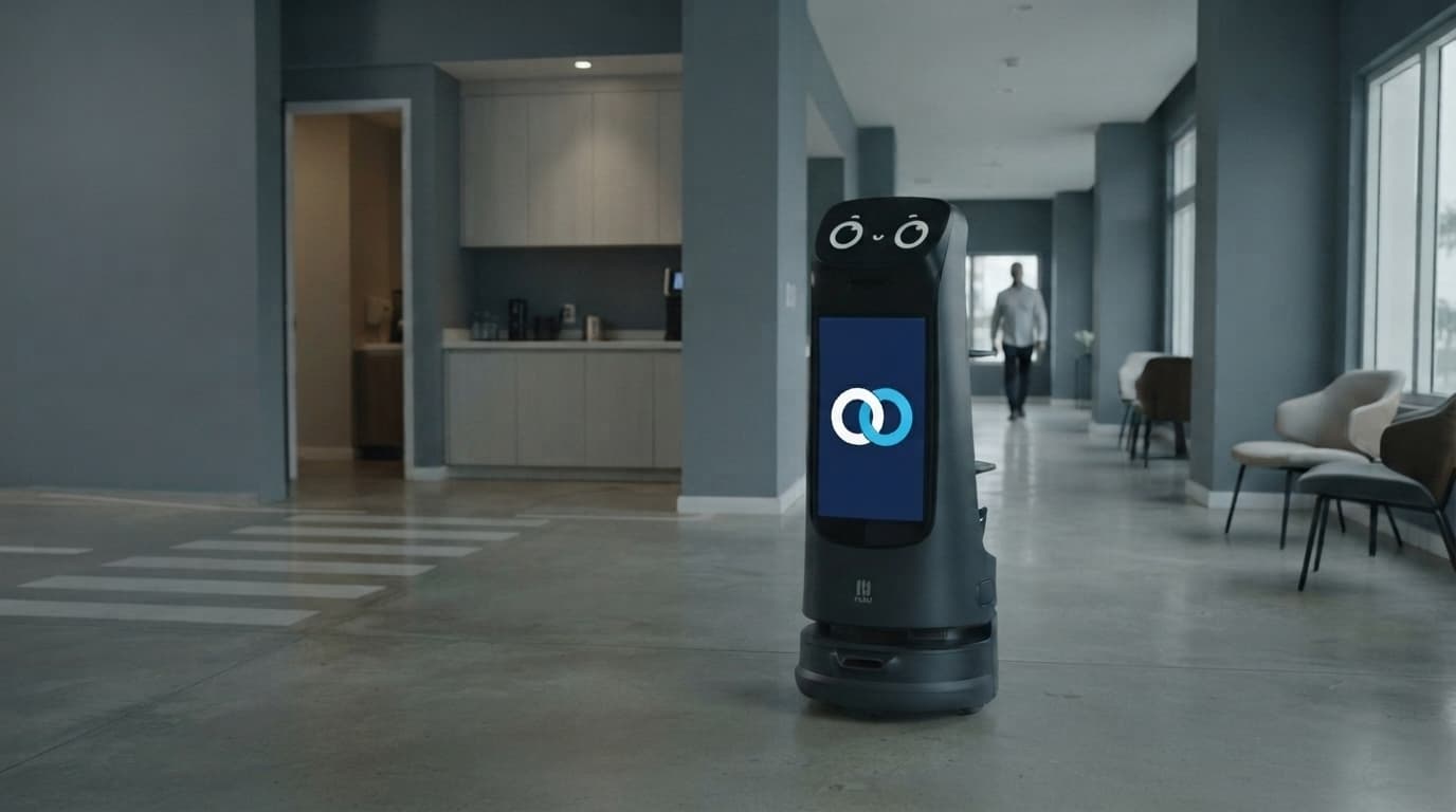 KettyBot en un pasillo comercial, imagen documental de One Origyn