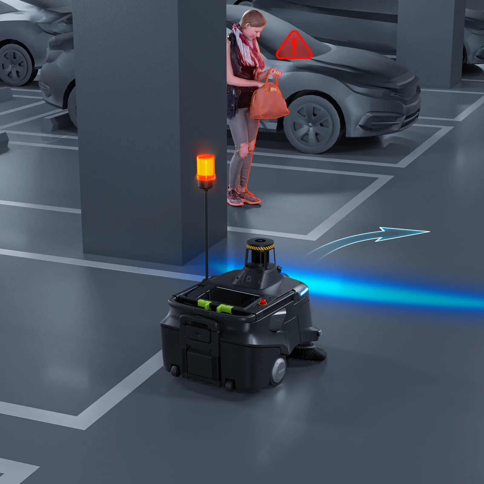 MT1 Max detectando y cediendo el paso a una persona